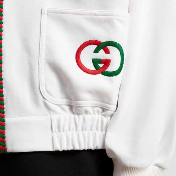 Gucci GG Technical Jersey Cardigan in White NEW W TAGS - Picture 9 of 10